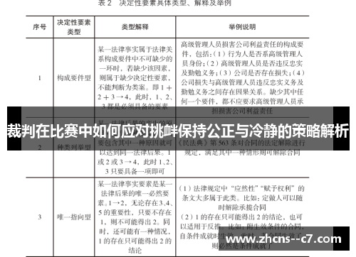 裁判在比赛中如何应对挑衅保持公正与冷静的策略解析