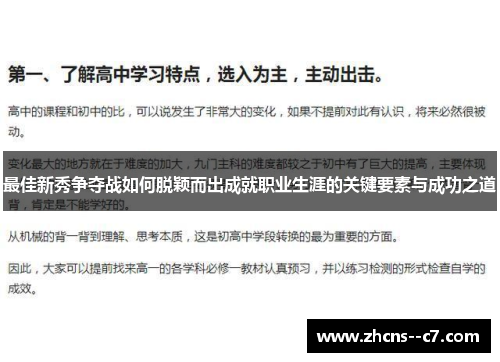 最佳新秀争夺战如何脱颖而出成就职业生涯的关键要素与成功之道